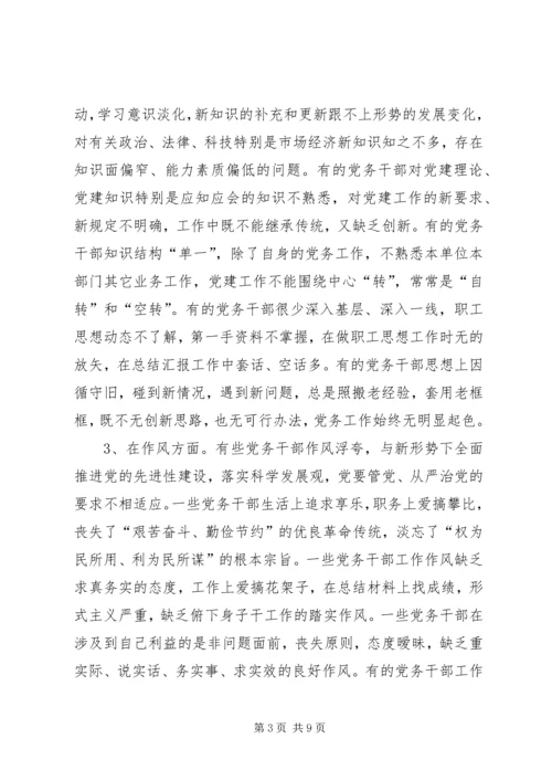 新形势下加强党务干部队伍建设的调研思考[小编推荐] (2).docx