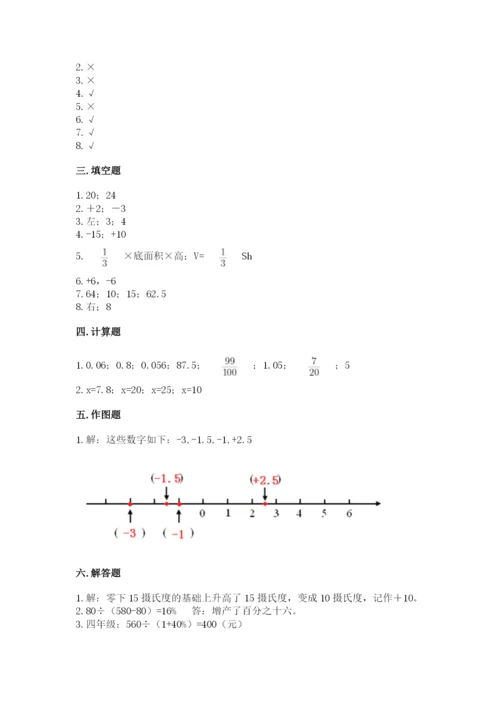 小学六年级下册数学期末卷及答案【名师系列】.docx