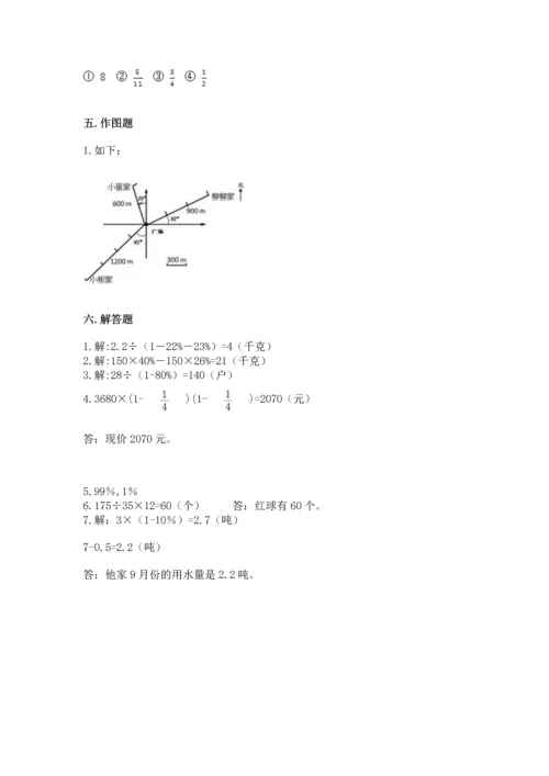 人教版六年级上册数学期末测试卷及答案（必刷）.docx