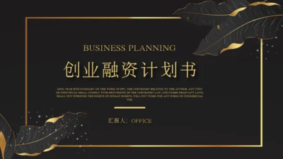 金叶子创业融资计划书商业通用PPT模板