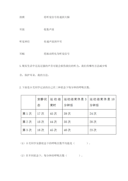 教科版四年级上册科学期末测试卷（有一套）word版.docx