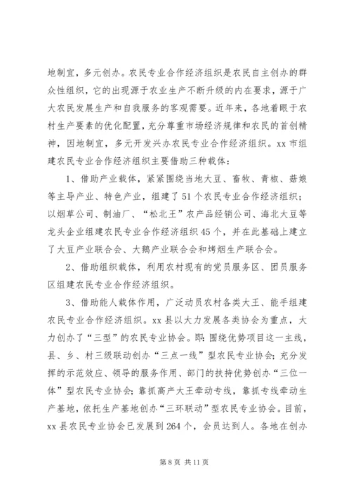 关于全市农民专业合作经济组织的调查.docx