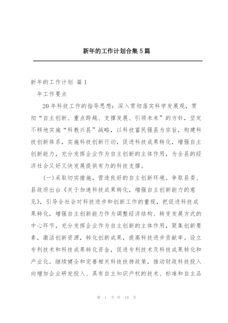 新年的工作计划合集5篇.docx