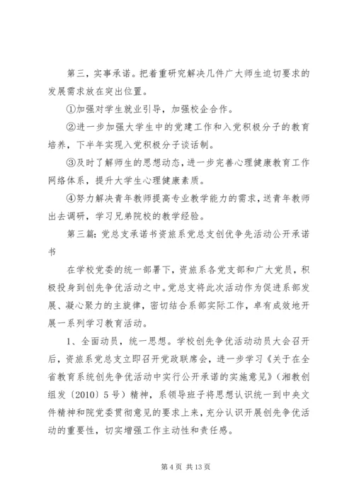 党总支和各支部承诺书.docx