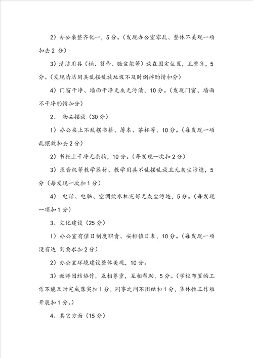 关于教师文明办公室评比方案