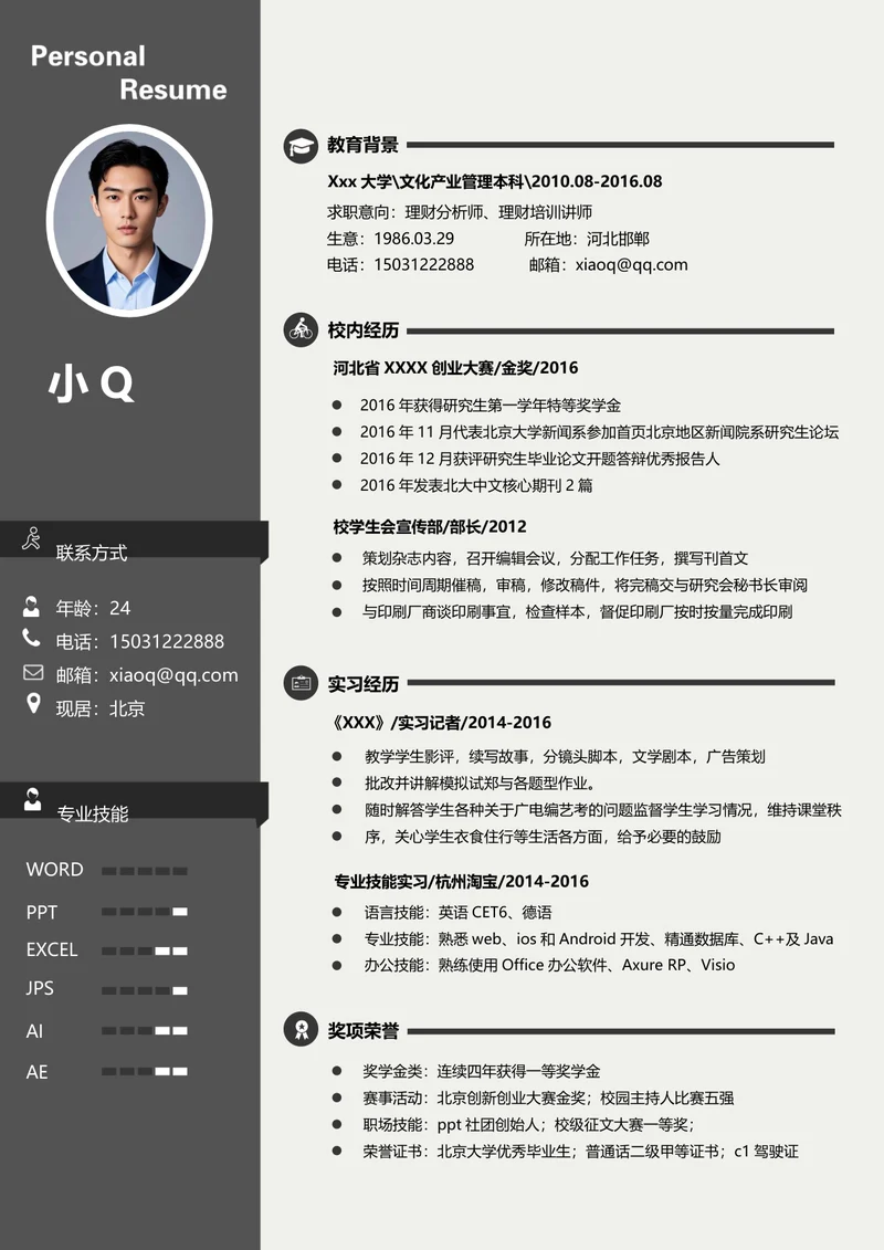 理财培训讲师简历