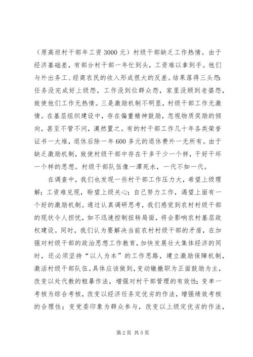 乡镇建立村干部激励机制的汇报-乡镇激励机制.docx