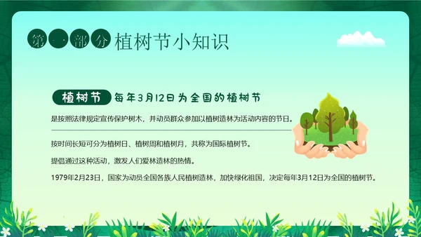 3月12日植树节幼儿园植树节主题班会PPT课件