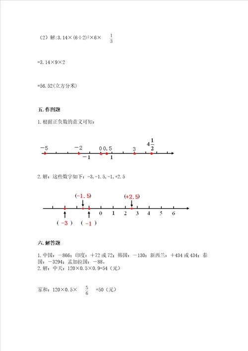 2022小学六年级下册数学期末必刷题附参考答案【模拟题】