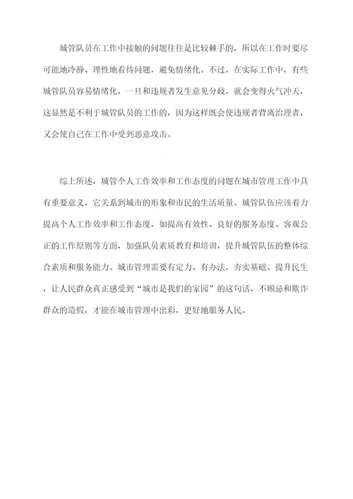 城管个人工作剖析