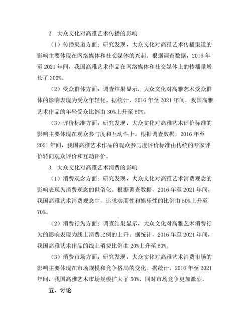 大众文化对高雅艺术的影响研究