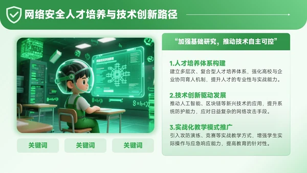绿色3D风网络安全宣传通用PPT模板