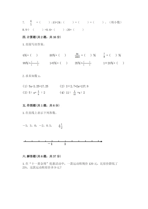 六年级下册数学期末测试卷【考点精练】.docx