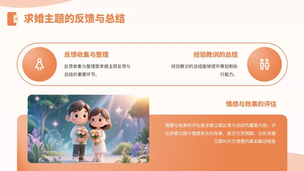 橙黄色3D风七夕节求婚主题PPT