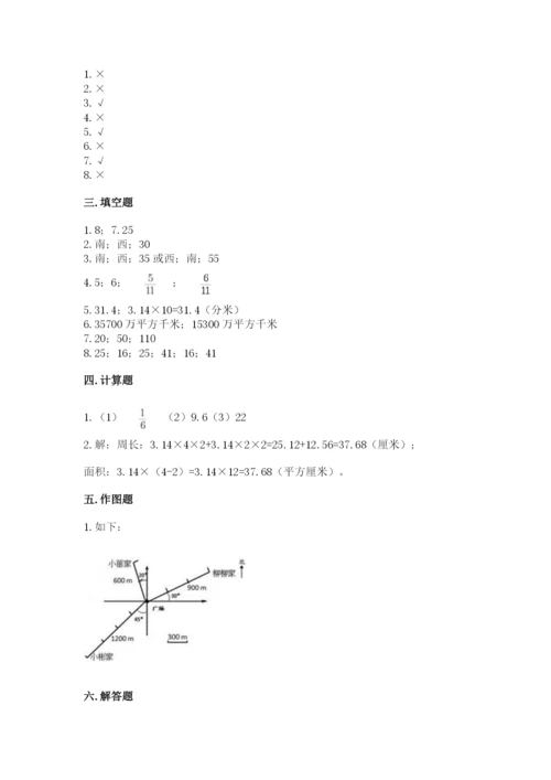 2022人教版六年级上册数学期末卷附参考答案【综合题】.docx