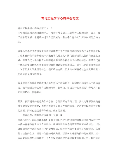 精编青马工程学习心得体会范文.docx