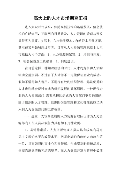 高大上的人才市场调查报告.docx