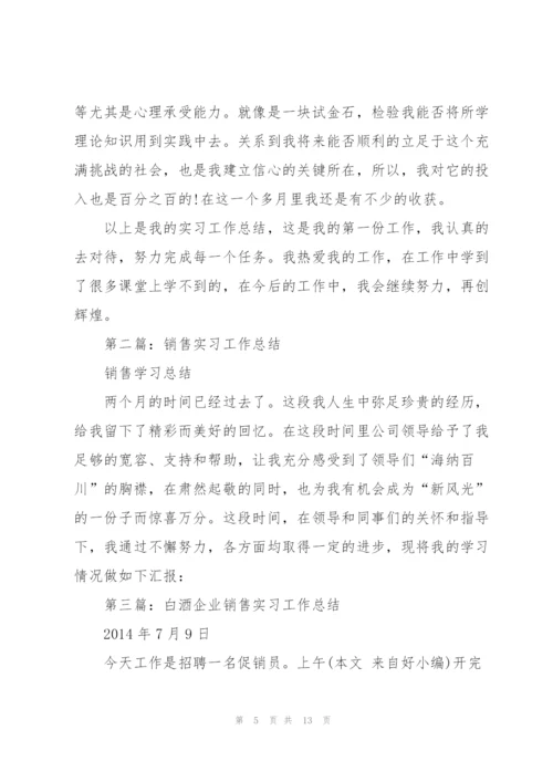 销售实习工作总结(多篇).docx