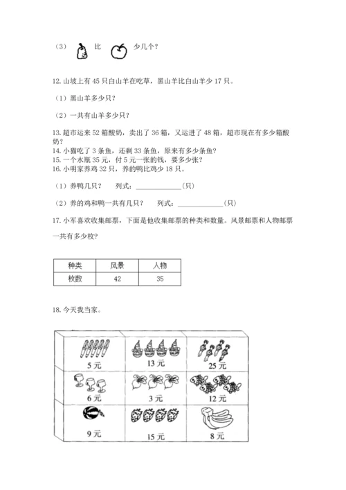 小学二年级上册数学应用题100道【轻巧夺冠】.docx