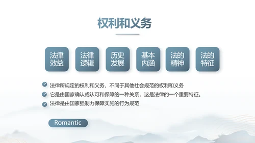蓝色中国风道德与法治总结PPT