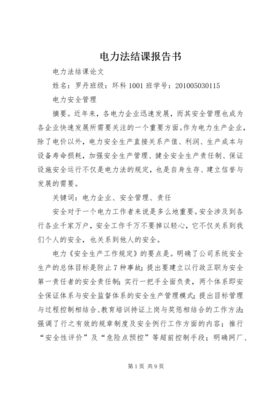 电力法结课报告书_1 (2).docx