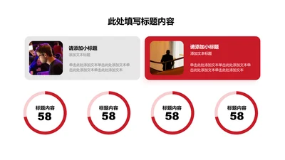 图表页-红色商务风3项环形图