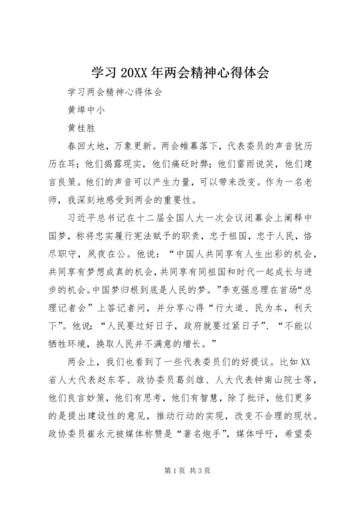学习20XX年两会精神心得体会 (7).docx