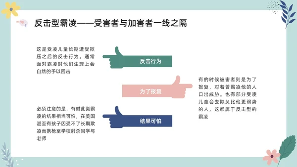 彩色小清新卡通预防校园欺凌家长会PPT课件
