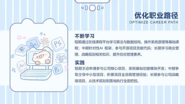 卜卜猫蓝色简约风职业规划书
