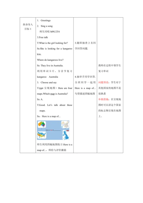 外研版（一年级起点）四年级英语下册Moudle 9 复习课  教案