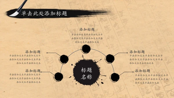 中国风水墨茶文化PPT模板