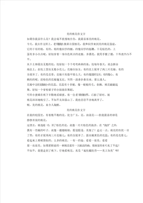 美丽的桃花作文450字