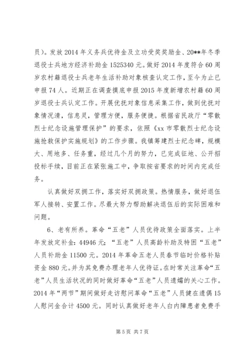 乡镇某年民政工作总结.docx