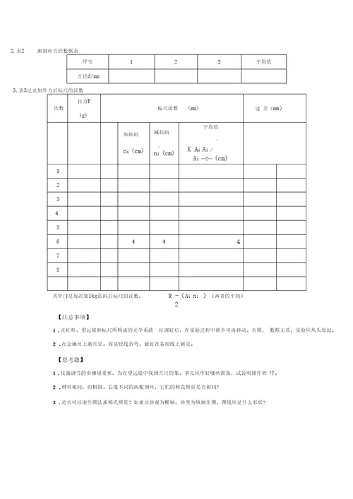 大学物理试验用伸长法测定金属丝的杨氏模量0001