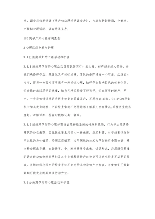 孕产妇的心理活动及心理护理.docx