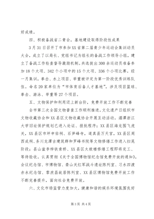 文化体育局上半年工作总结及下半年工作计划 (2).docx