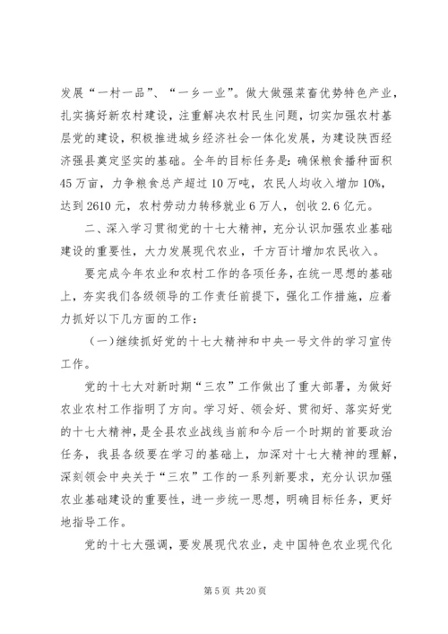 县农村及防汛工作会议上的讲话.docx