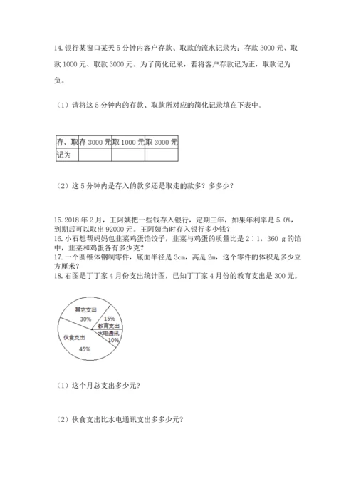 六年级小升初数学解决问题50道【易错题】.docx