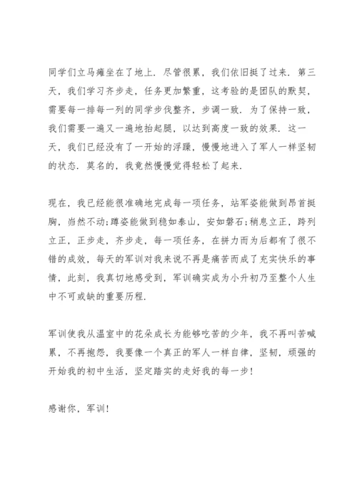 初一新生军训心得笔记大全5篇.docx