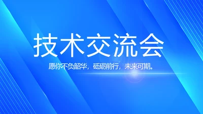 蓝色科技技术交流会工作总结汇报PPT