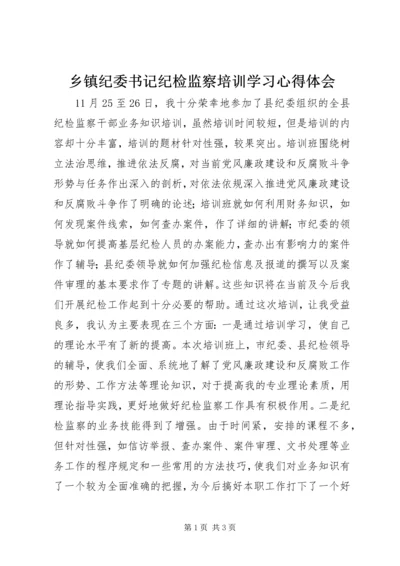 乡镇纪委书记纪检监察培训学习心得体会.docx