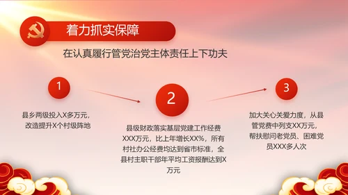 红色大气党建党支部年终工作总结PPT