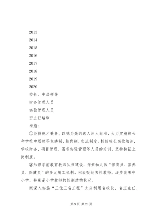 教育体育局人才工作中长期推进计划(20XX年20XX年)_1.docx