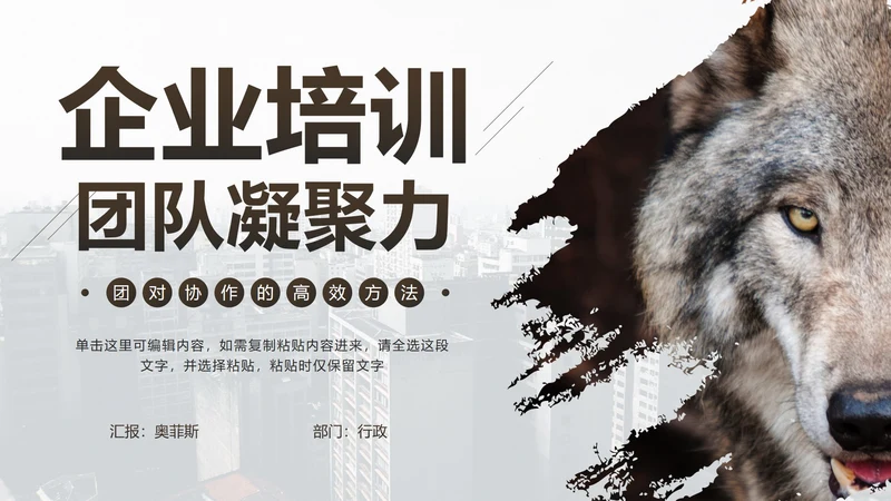 企业培训团队凝聚力PPT模板