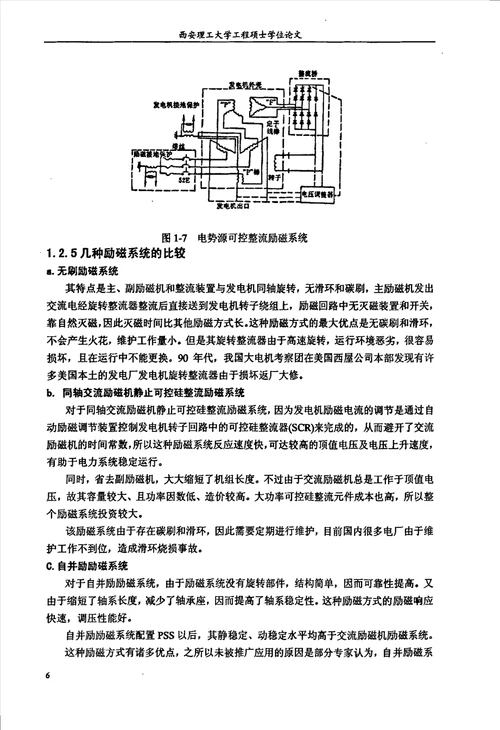 大型汽轮发电机组自并励励系统的工程应用与研究电气工程专业毕业论文