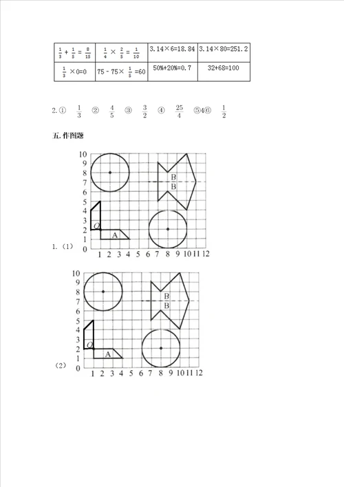 2022六年级上册数学期末考试试卷及参考答案巩固