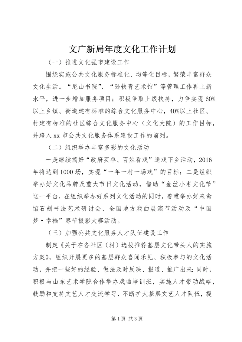 文广新局年度文化工作计划.docx