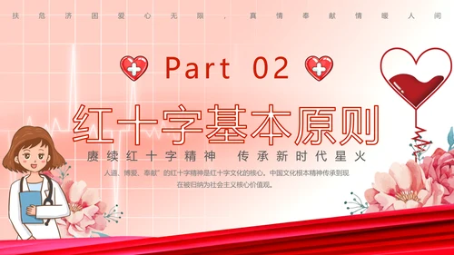 献爱心红十字会介绍PPT模板