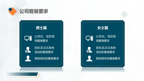 深青色简约商务着装礼仪新员工培训PPT模板礼仪培训