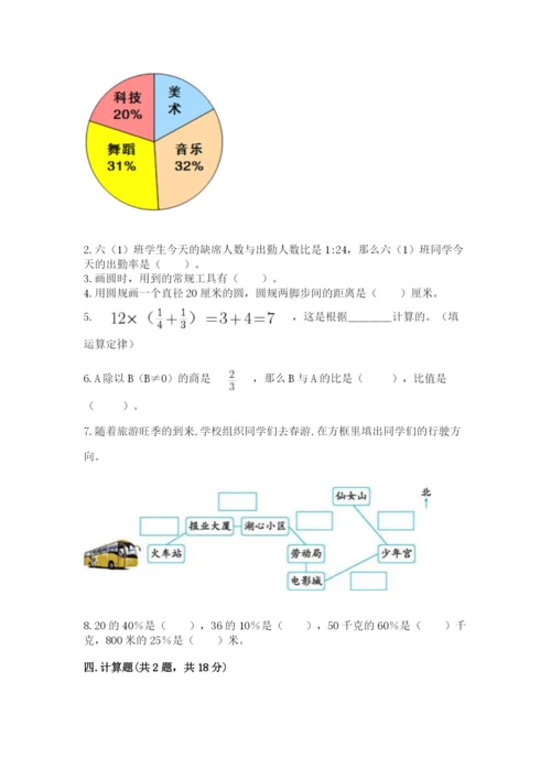 人教版小学六年级上册数学期末测试卷带下载答案.docx